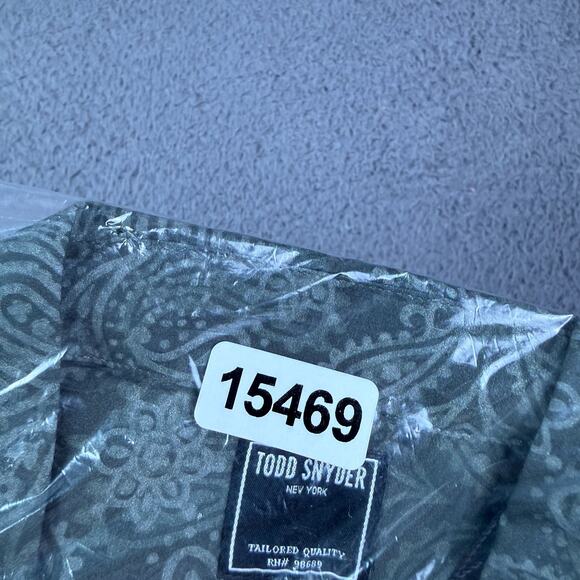 Todd Snyder Olive Bandana Long Sleeve Camp Collar Shirt Mens M Green Stretch NEW - Picture 14 of 16